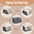 Stackable Storage Bins - Non-Woven Fabric - Grey and Beige - Magnetic Lid and Metal Frame