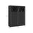 Fabric Wardrobe - Non-Woven Fabric - Black - With Viewing Windows and Shelves