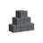 Set of 6 Foldable Storage Organizer Boxes - Non-Woven Fabric - Slate Grey - With Lids and Handles
