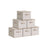 Set of 6 Foldable Storage Organiser Boxes - Non-Woven Fabric - Sand Beige - with Lids and Handles