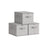 Set of 3 Foldable Storage Bins - Non-Woven Fabric - Slate Grey - With Lids and Handles