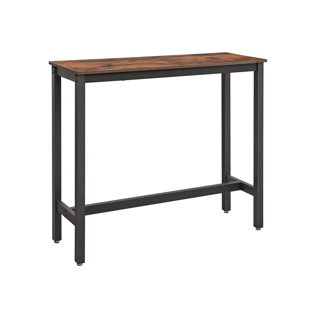 Bar Table - Metal - Rustic Brown and Black - Safety Features Included