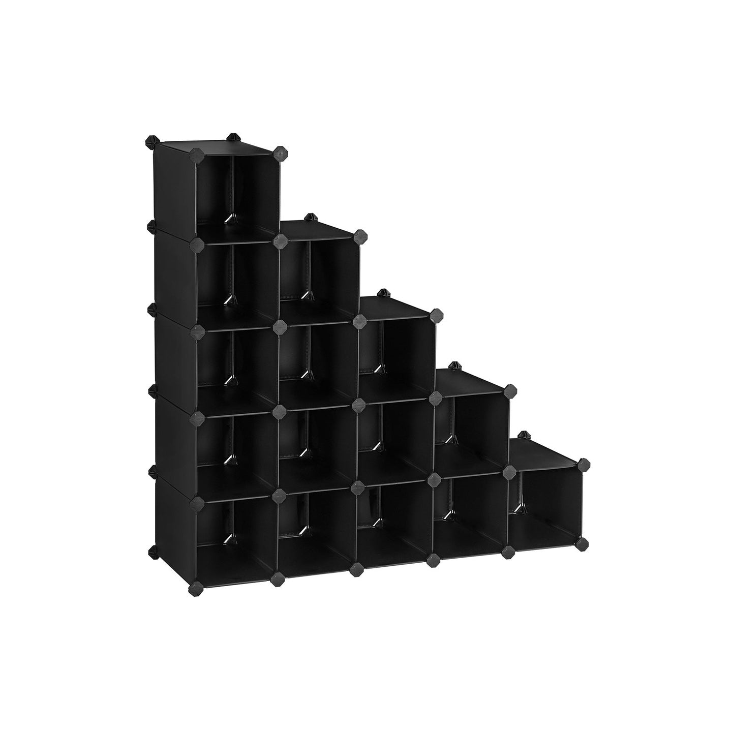 Shoe Rack - Plastic - Translucent White - 16 Cubes Modular Storage Unit