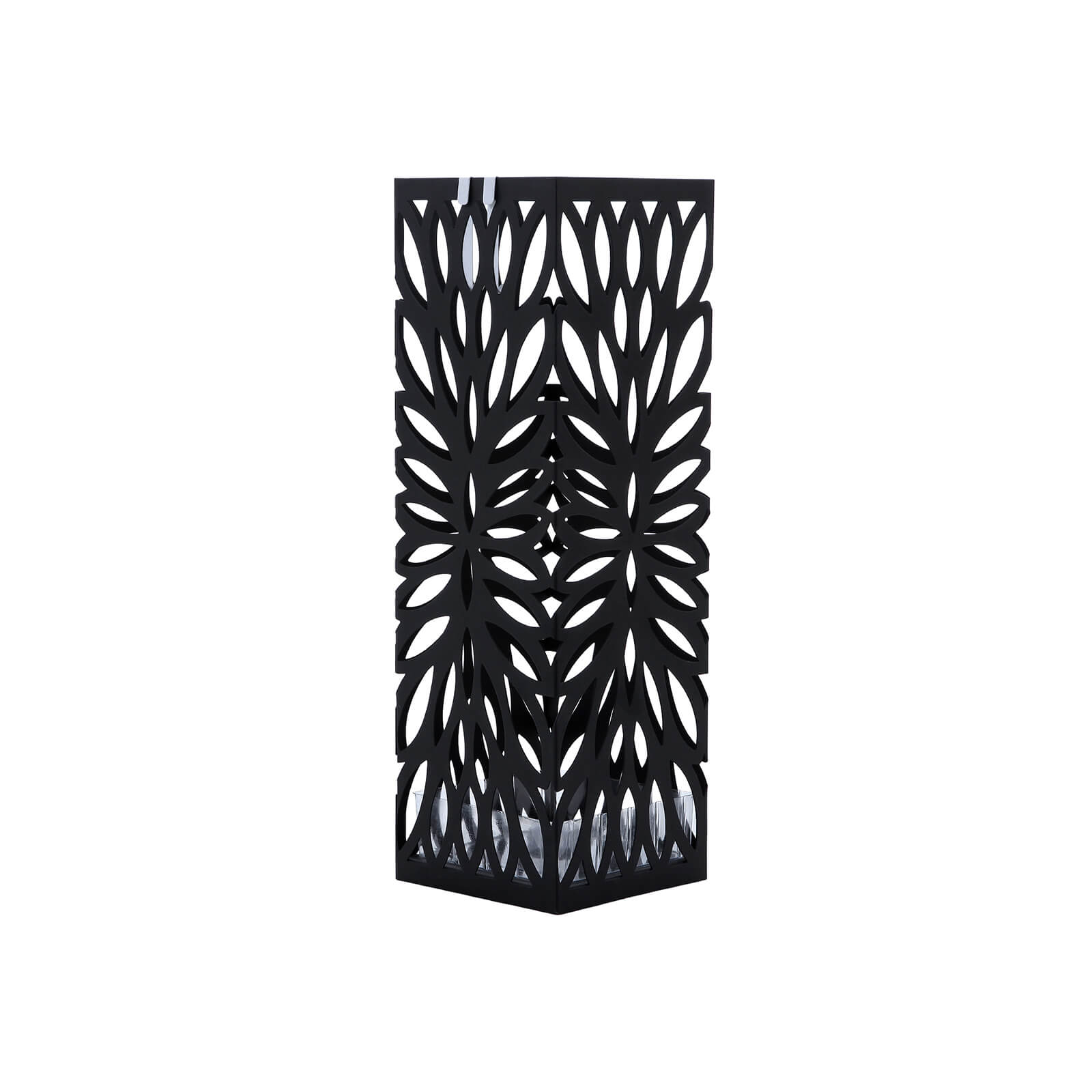 Umbrella Stand - Metal - Black - Free Standing with Drip Tray and Hooks
