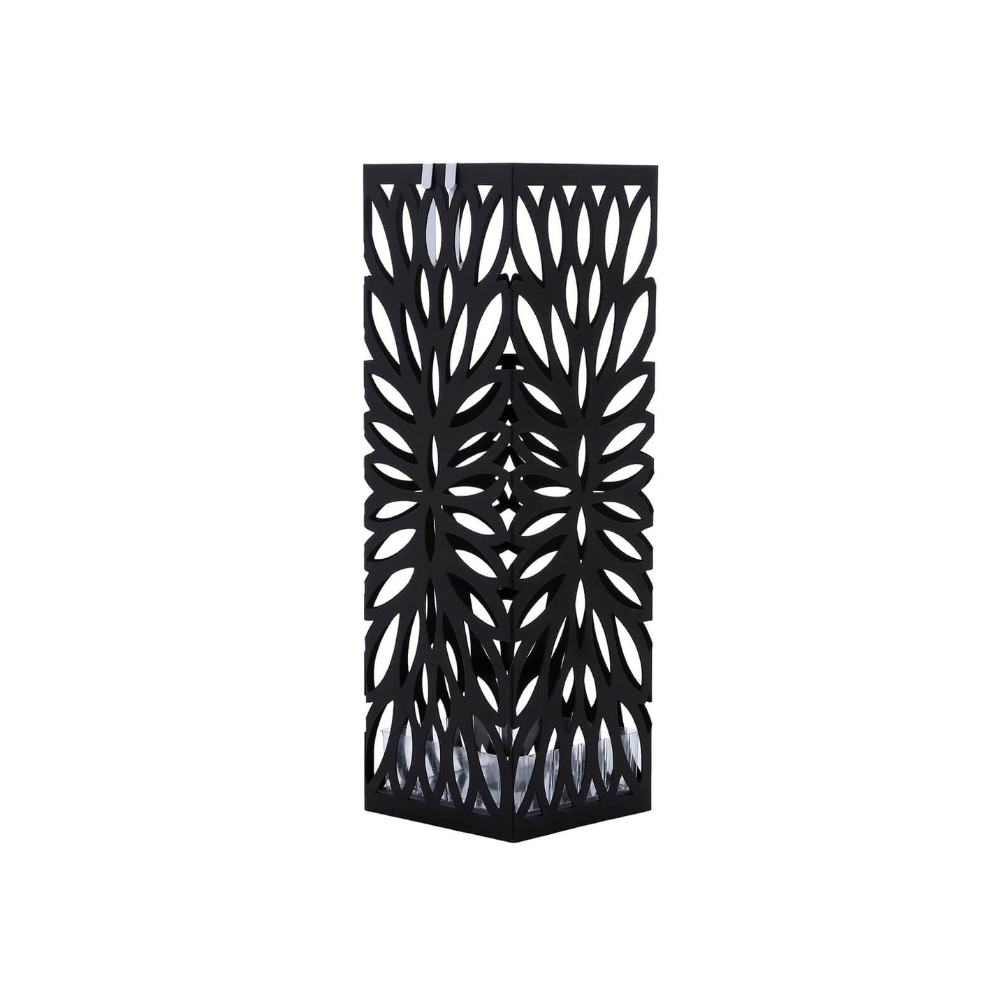 Umbrella Stand - Metal - Black - Free Standing with Drip Tray and Hooks
