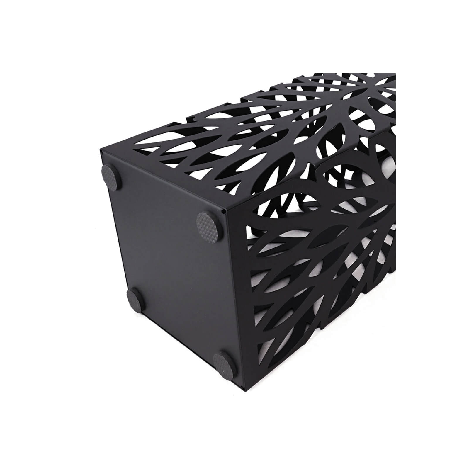 Umbrella Stand - Metal - Black - Free Standing with Drip Tray and Hooks