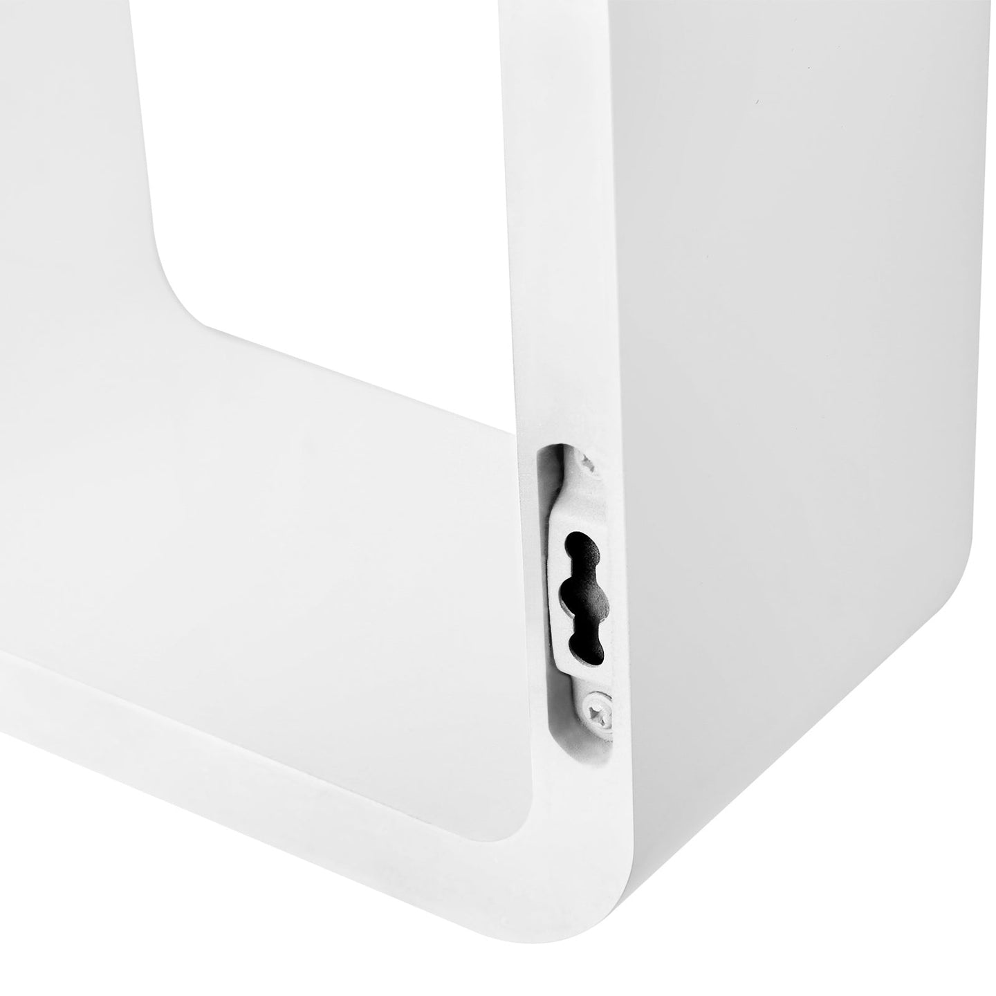 Rectangular Wall Shelves - Wood - White - Set of 3 Floating Shelves with 15 kg Weight Capacity