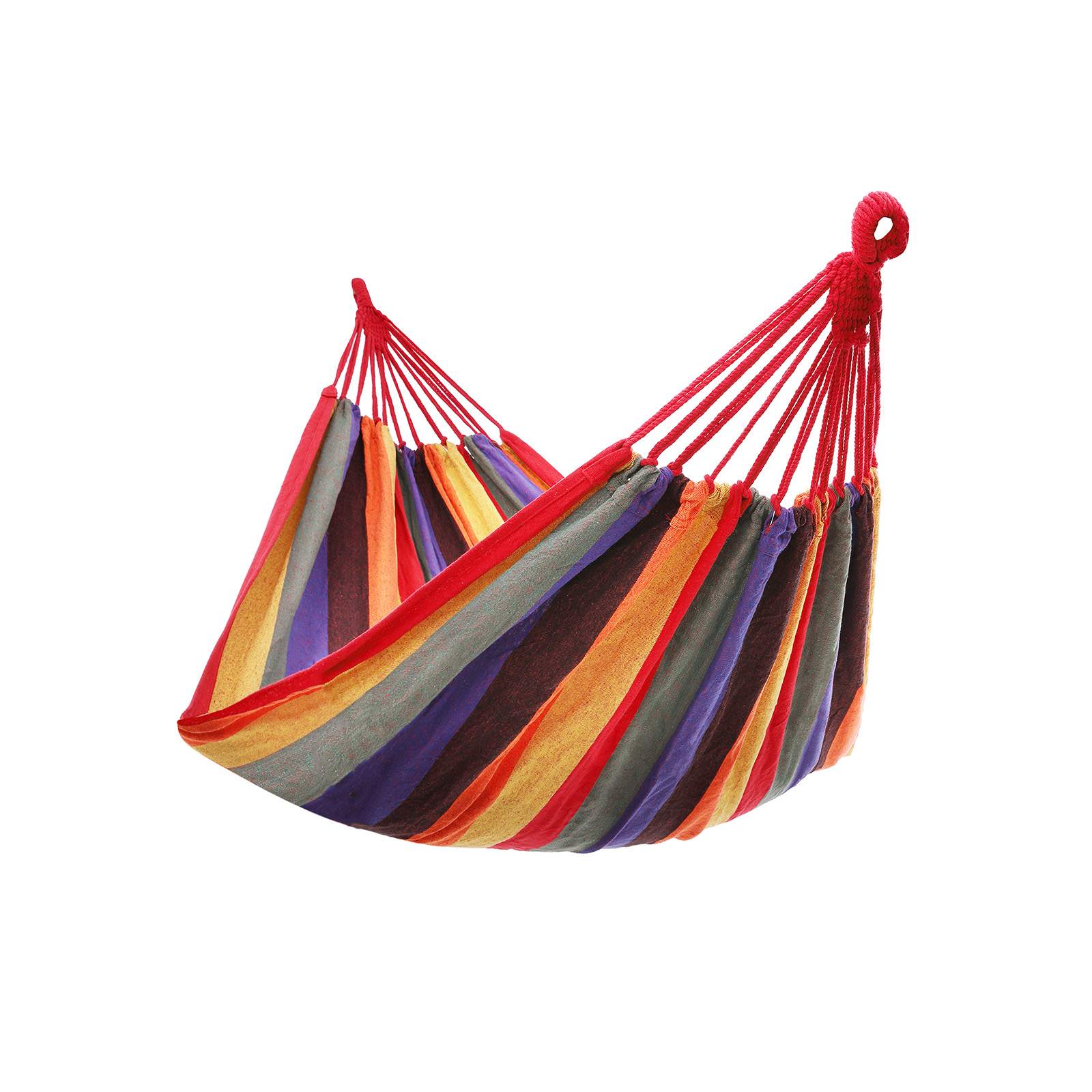Portable Cotton Hammock - 210 x 150 cm - Red Orange - Supports 300 kg