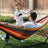 Portable Cotton Hammock - 210 x 150 cm - Red Orange - Supports 300 kg