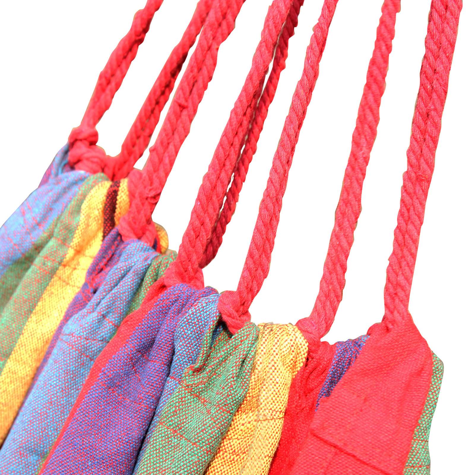 Portable Cotton Hammock - 210 x 150 cm - Red Orange - Supports 300 kg