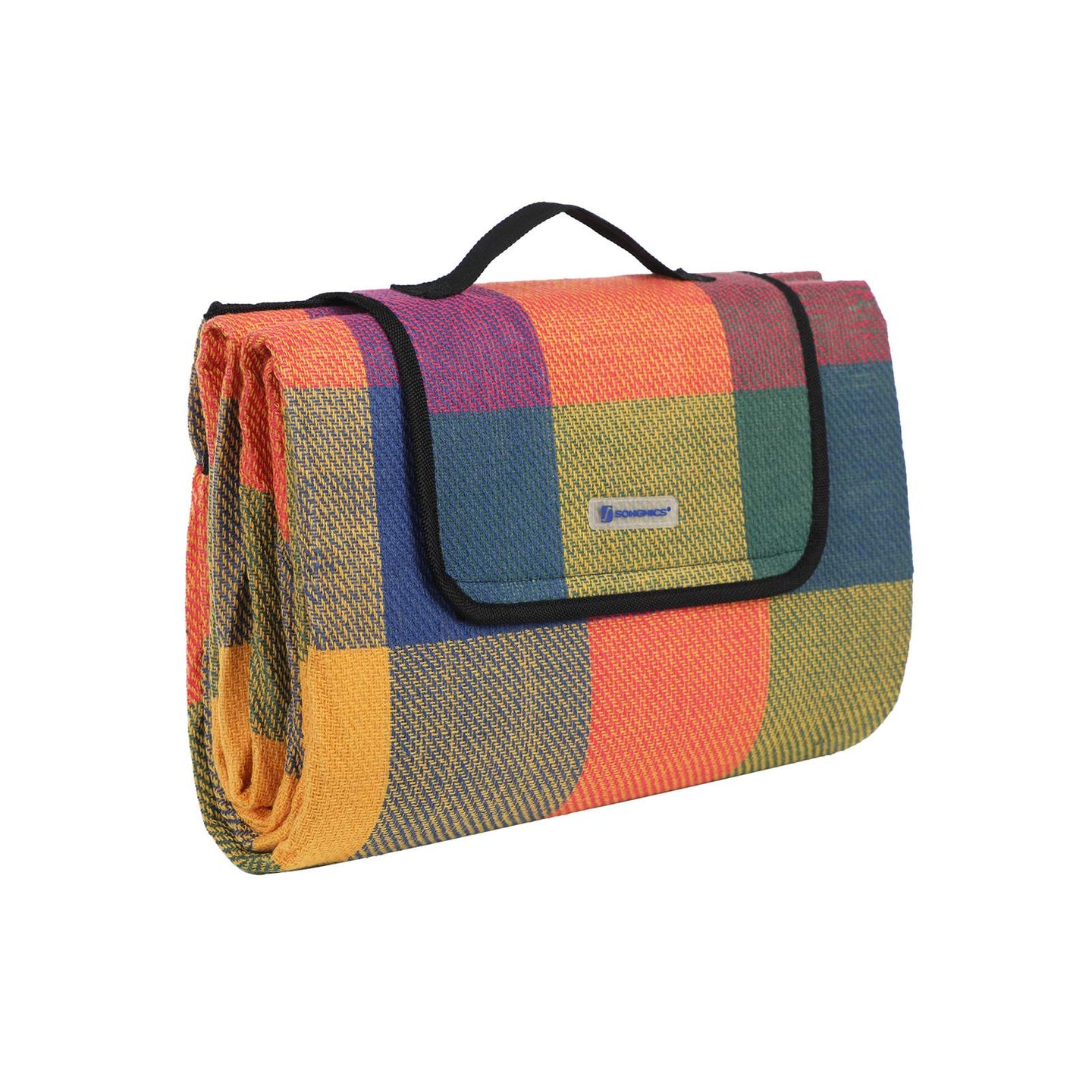 Picnic Blanket - Waterproof Fabric - Red Tartan - Includes Carrying Handle