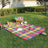 Picnic Blanket - Waterproof Fabric - Red Tartan - Includes Carrying Handle