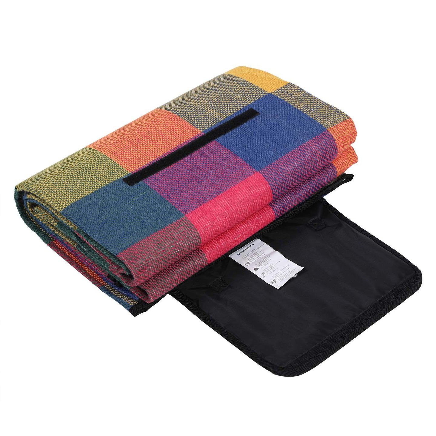 Picnic Blanket - Waterproof Fabric - Red Tartan - Includes Carrying Handle