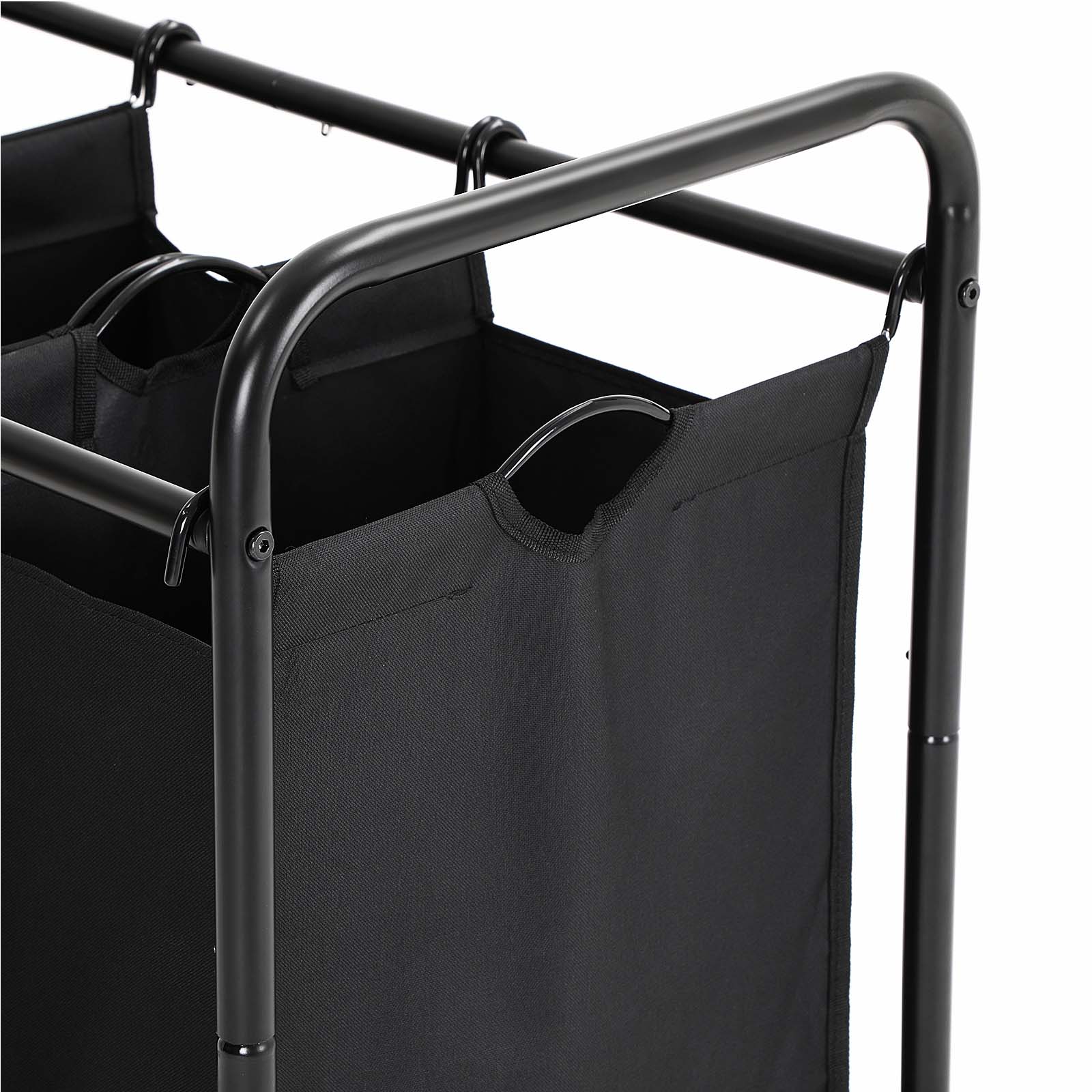 Laundry Cart - Fabric - Beige - 3 Removable Bags on Wheels
