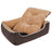 Dog Bed - Fabric - Brown and Yellow - Removable Cushion