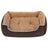 Dog Bed - Fabric - Brown and Yellow - Removable Cushion