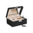 Jewelry Box - Wood - Black - Lockable with Removable Divider and Foldable Tray