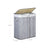Laundry Basket - Bamboo - Distressed Grey - Two Sections with Lid and Removable Liner