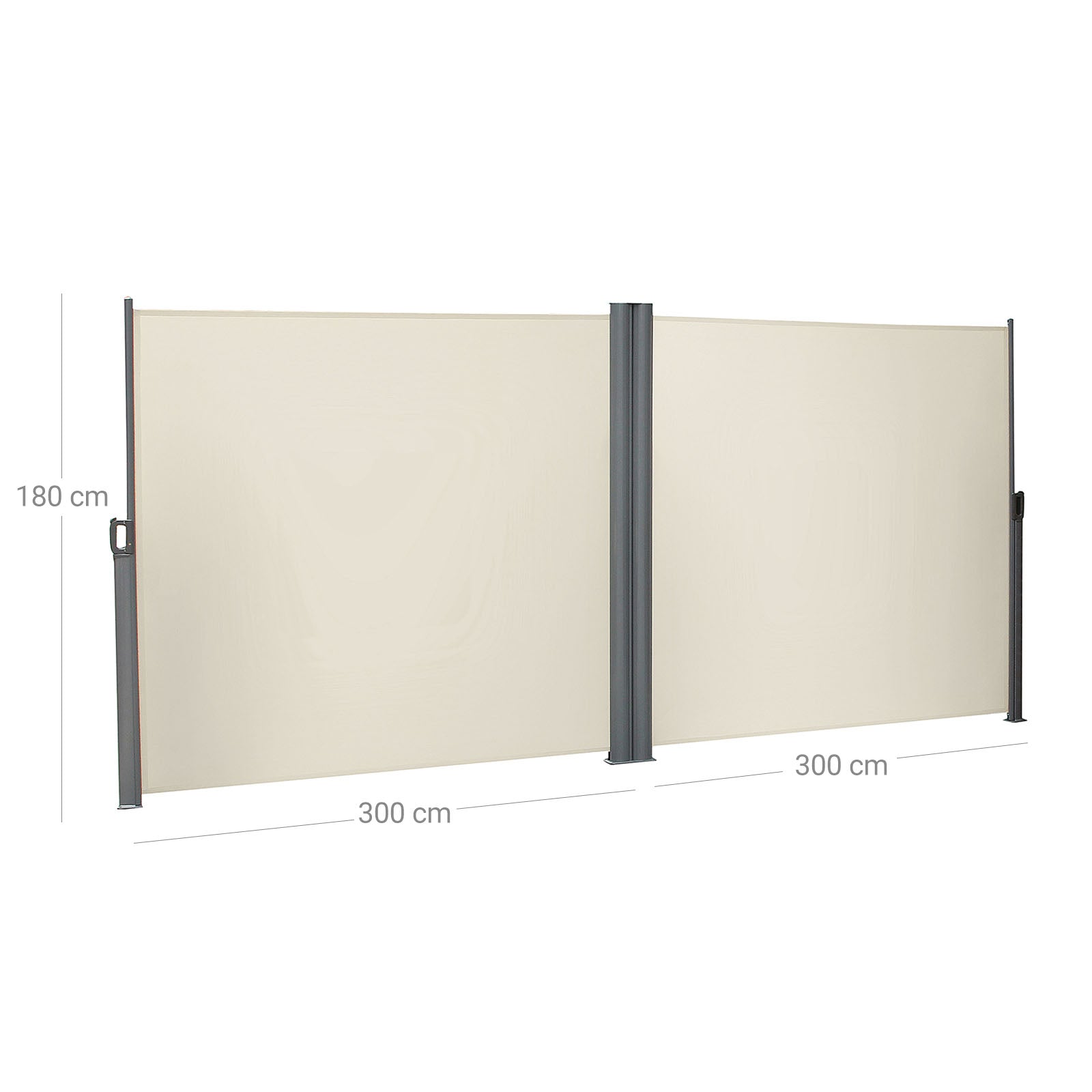 Retractable Awning - Polythene Fabric - Smoky Grey - Privacy Protection and Sun Shade