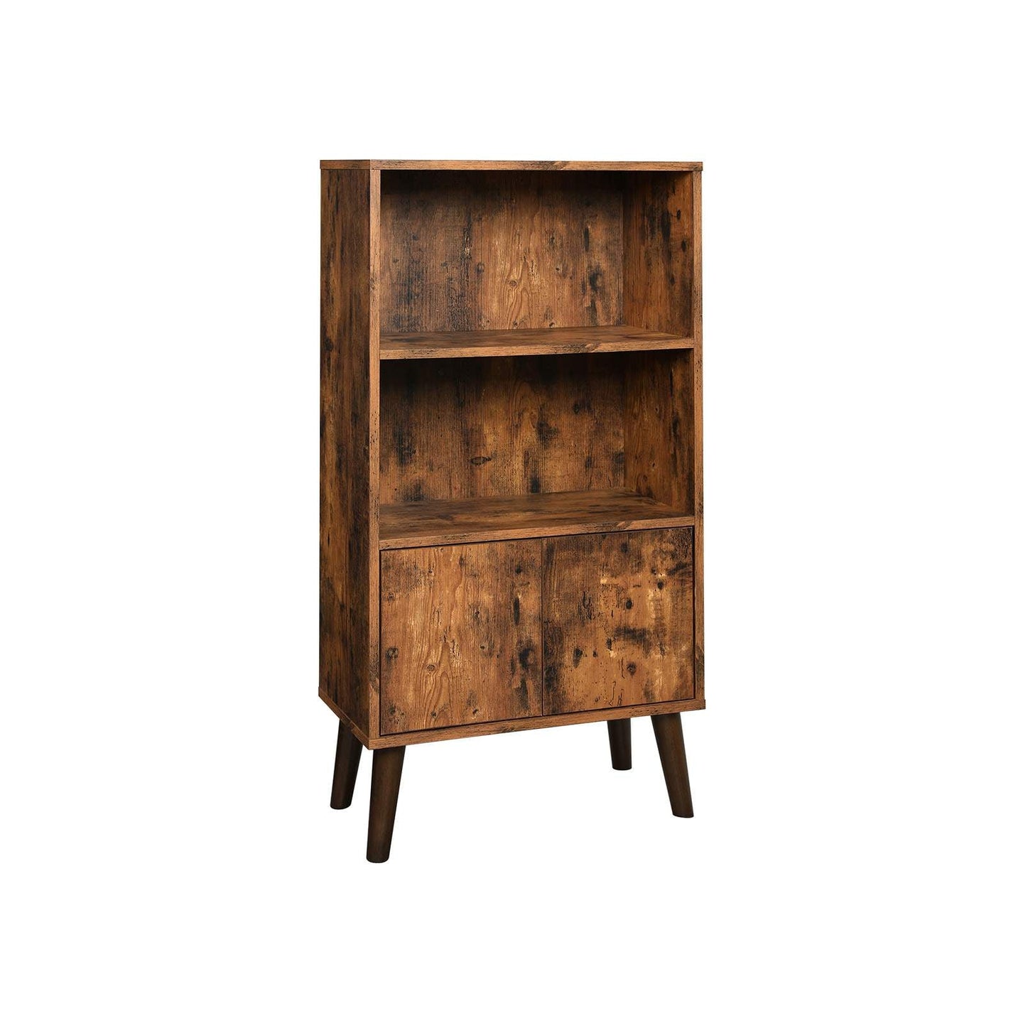 2-Tier Bookcase - Wood - Brown - Sturdy Support for Your Essentials