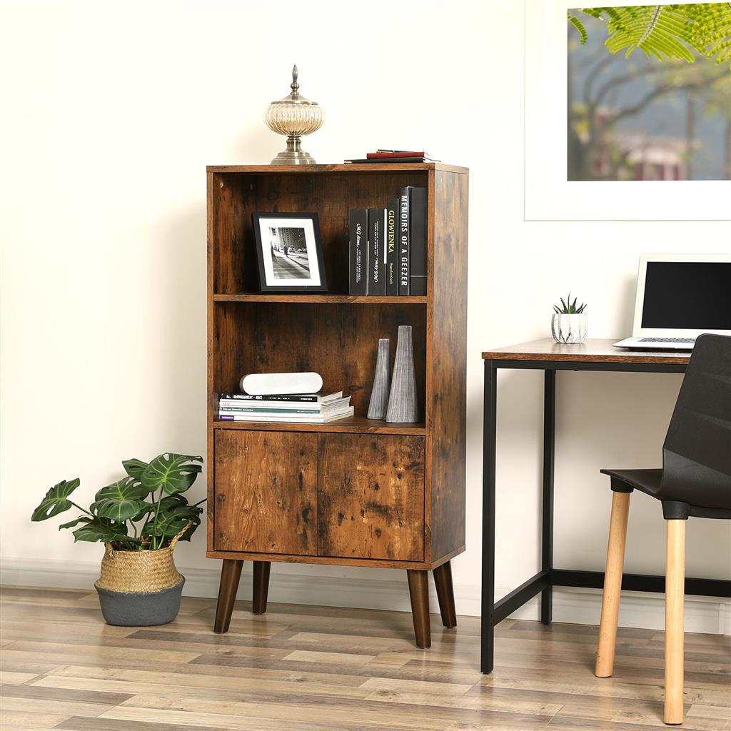 2-Tier Bookcase - Wood - Brown - Sturdy Support for Your Essentials