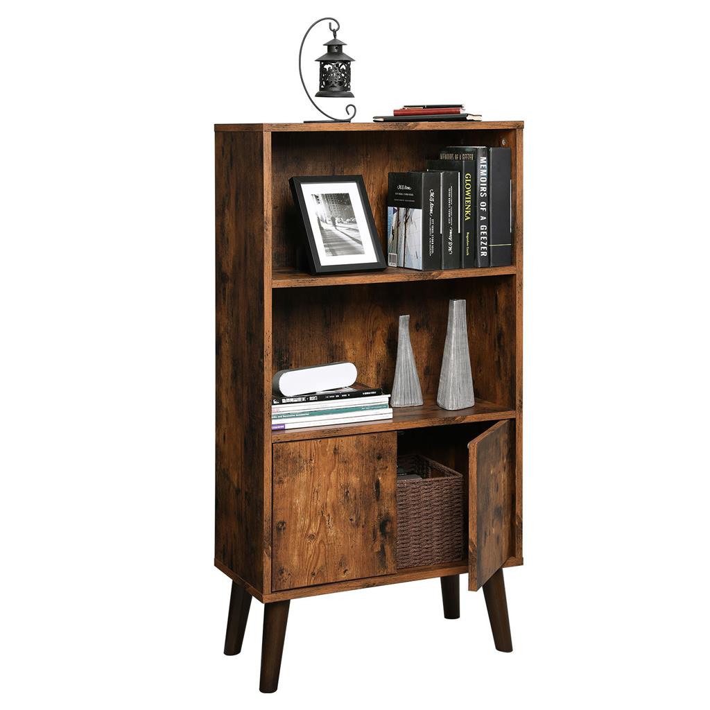2-Tier Bookcase - Wood - Brown - Sturdy Support for Your Essentials