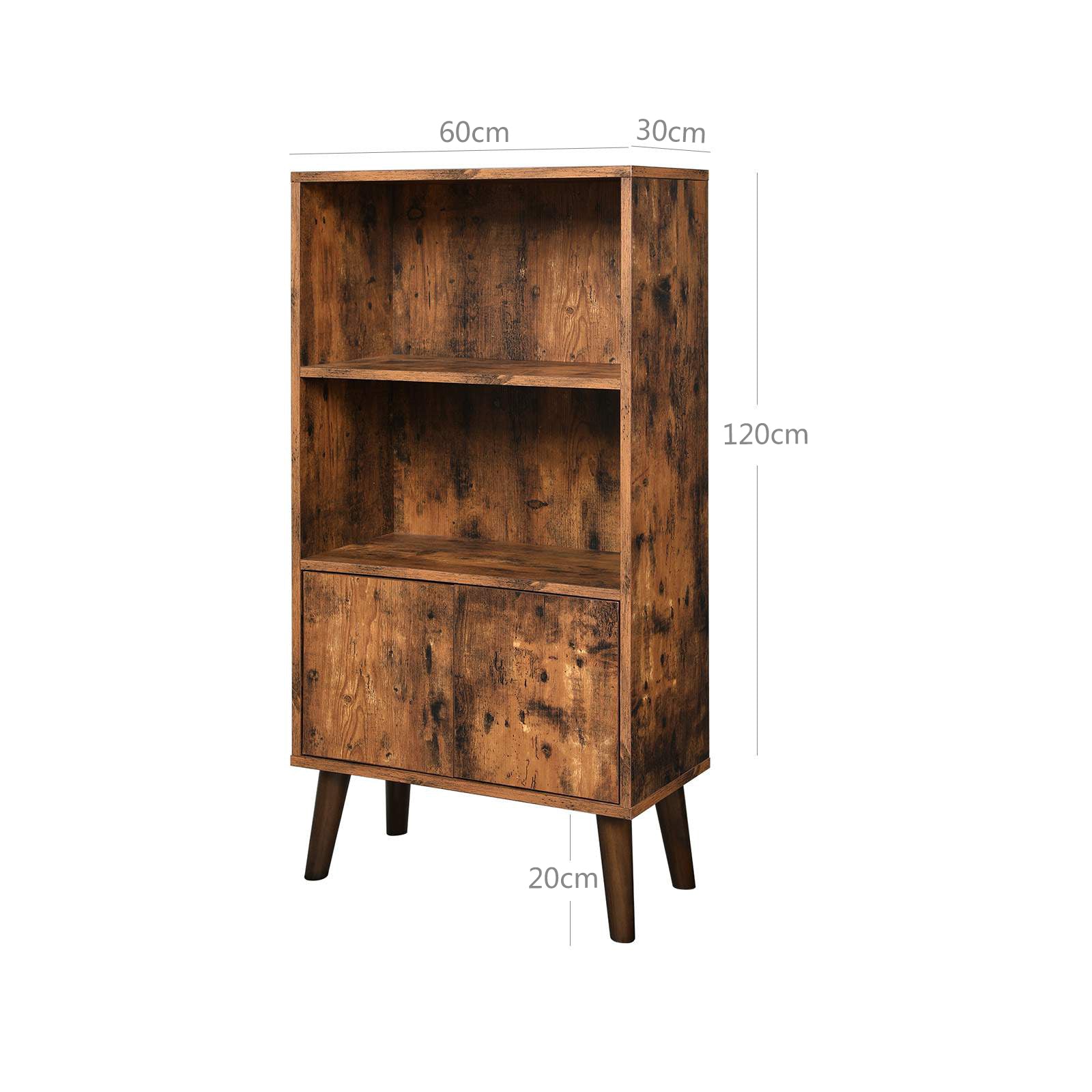 2-Tier Bookcase - Wood - Brown - Sturdy Support for Your Essentials