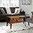 Mid-Century Modern Coffee Table - Wood - Brown - With Storage Shelf