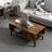 Mid-Century Modern Coffee Table - Wood - Brown - With Storage Shelf