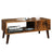 Mid-Century Modern Coffee Table - Wood - Brown - With Storage Shelf