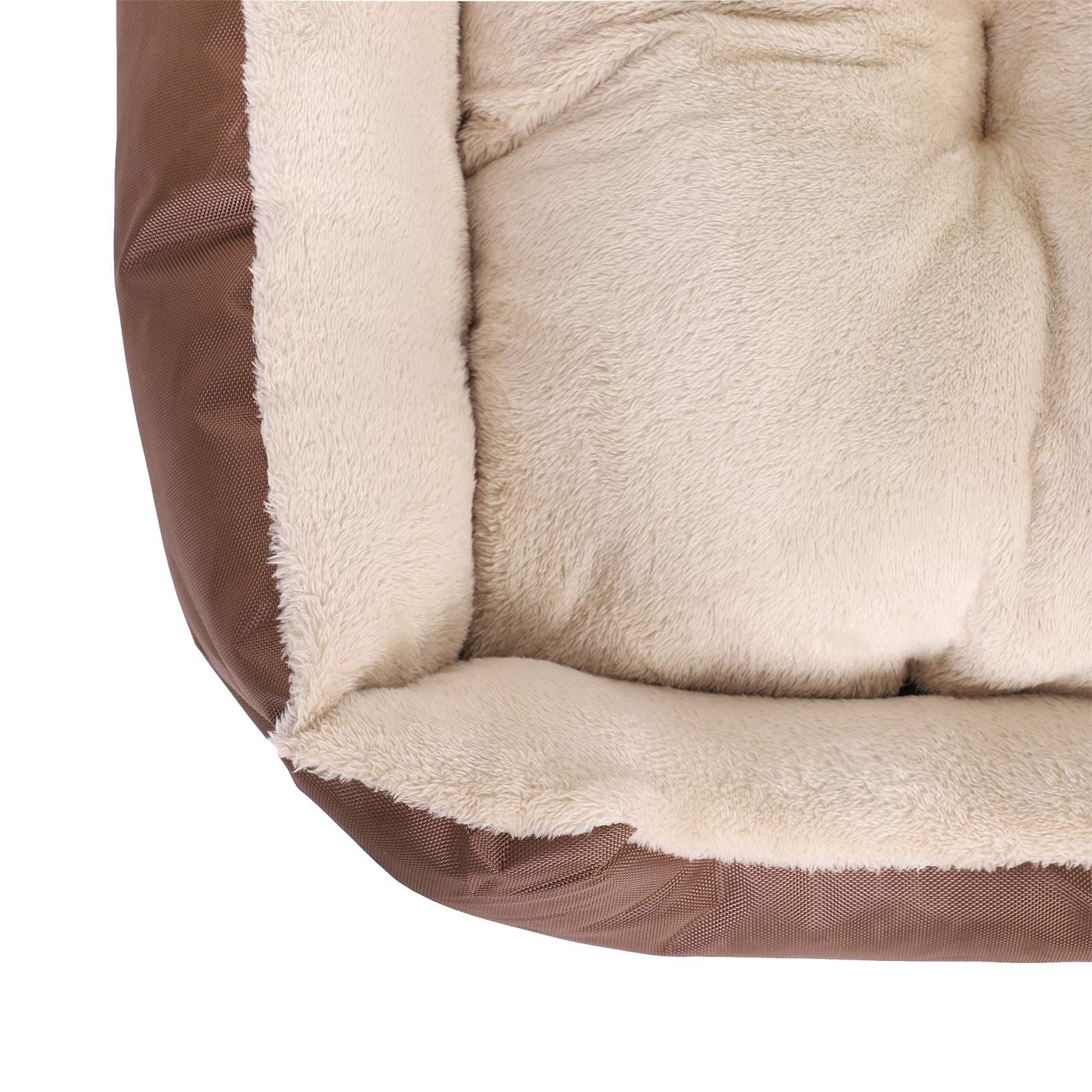 Reversible Dog Bed - Fabric - Brown - Spacious Cushion Design 85 x 65 x 21 cm