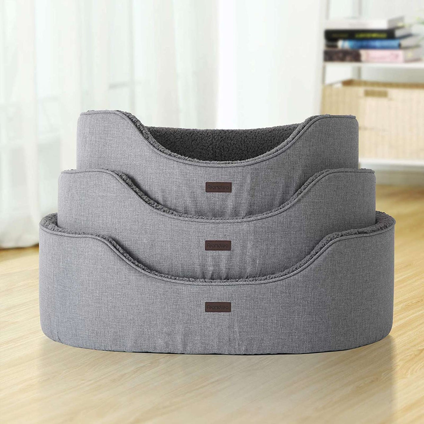 Reversible Dog Bed - Washable Fabric - Grey - Extra Large Size