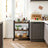 Rolling Kitchen Cart - Steel - Rustic Brown - Space-Saving with Universal Castors