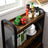 Rolling Kitchen Cart - Steel - Rustic Brown - Space-Saving with Universal Castors