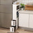 Rolling Trolley Cupboard - Wood - White - Narrow Storage with 3 Compartments and 2 Drawers