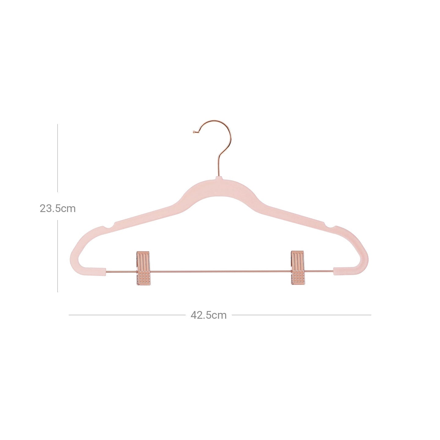Velvet Coat Hangers - 24-Pack - Rose Gold - Non-Slip