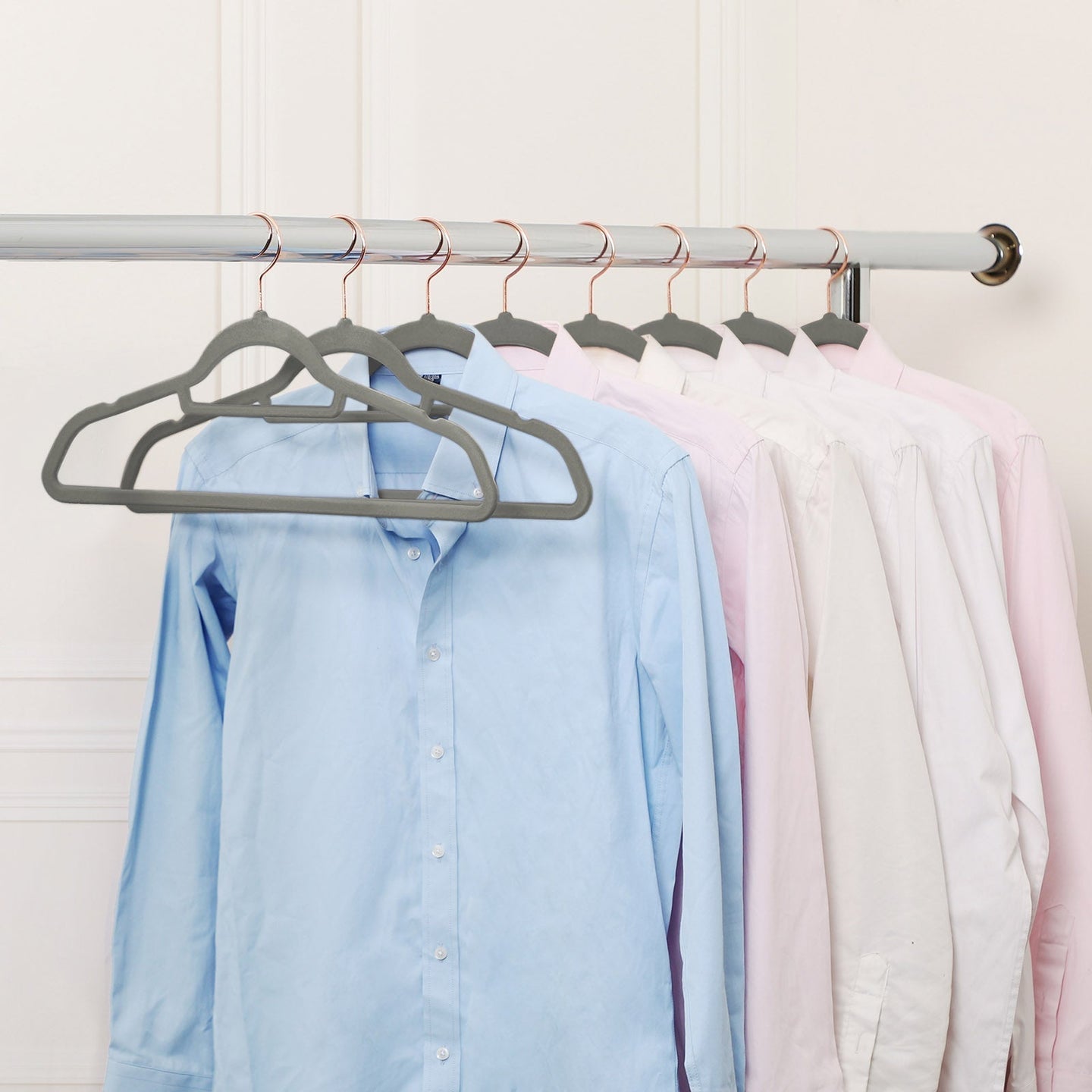 Non-Slip Velvet Hangers - Velvet - Rose Gold - 50 Pack