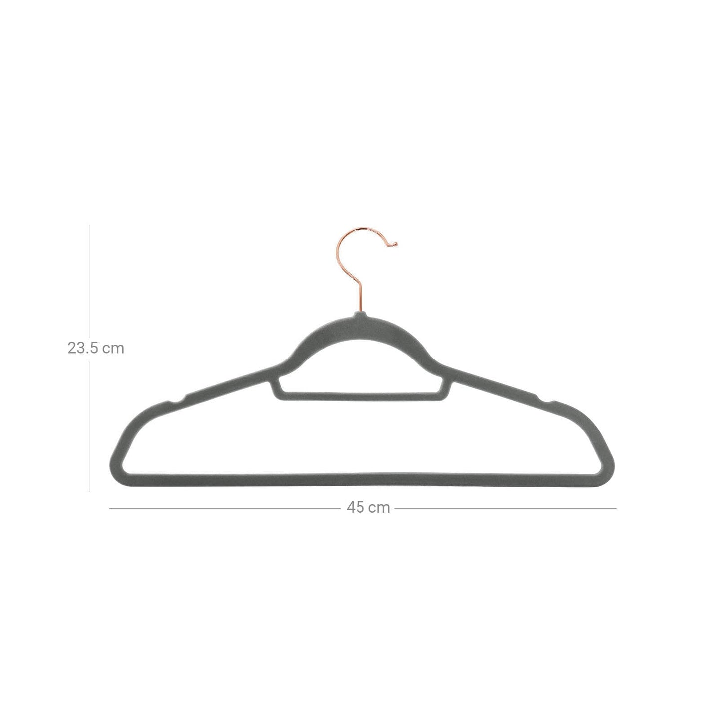 Non-Slip Velvet Hangers - Velvet - Rose Gold - 50 Pack