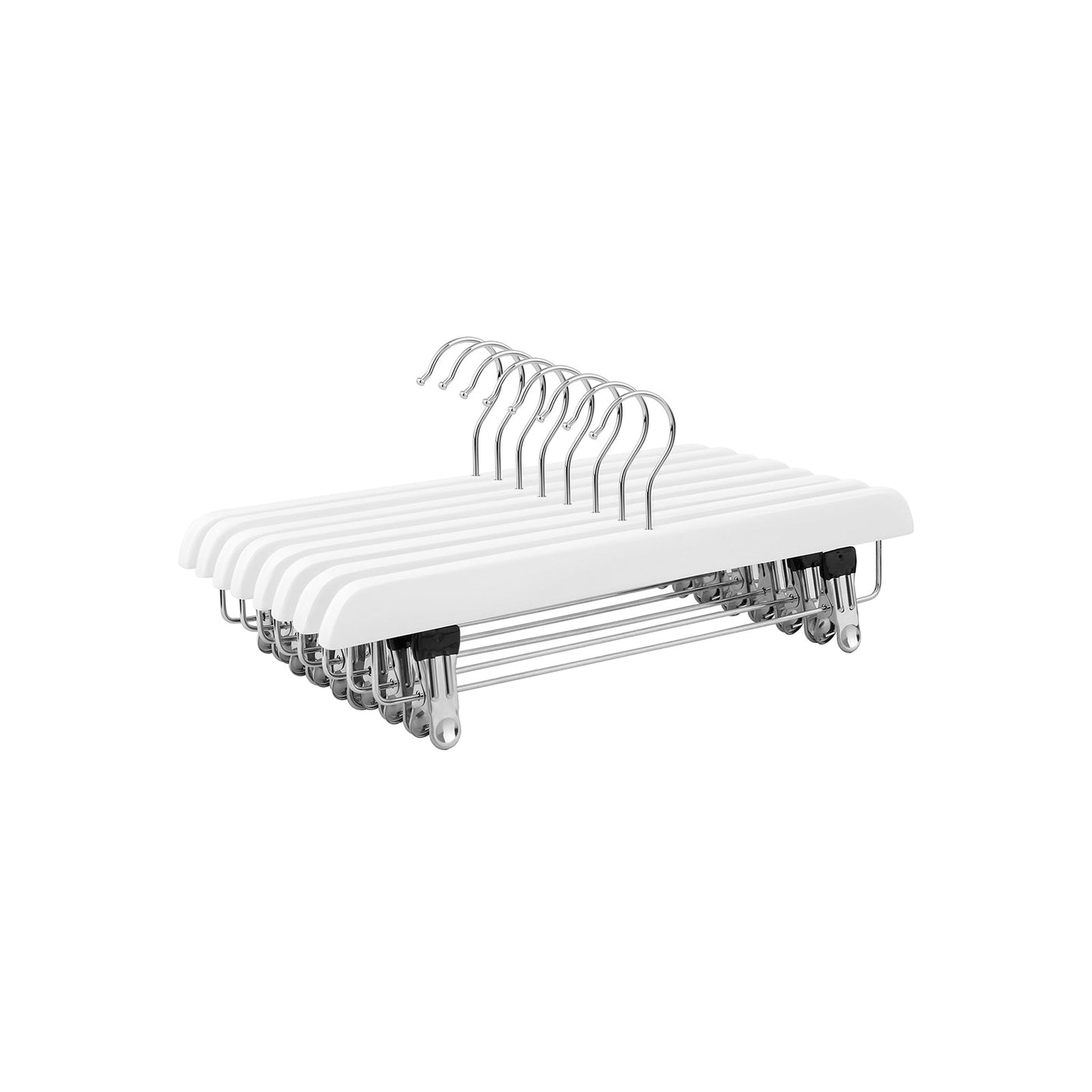 Wooden Trousers Hangers - Natural Finish - Rotatable Hooks