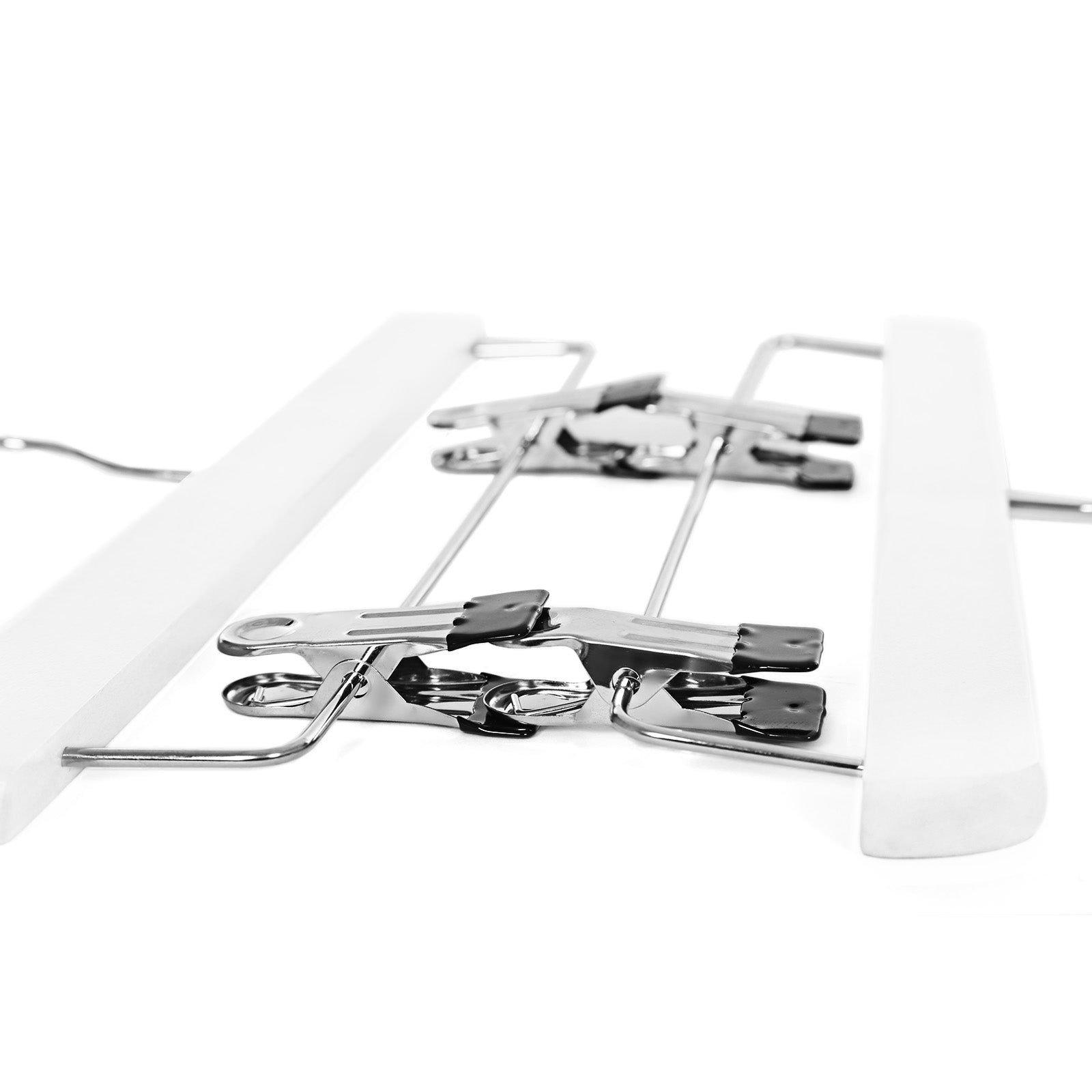 Wooden Trousers Hangers - Natural Finish - Rotatable Hooks