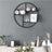 Round Floating Wall Shelf - Metal - Black - Features 3 Metal Mesh Panels