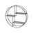 Round Floating Wall Shelf - Metal - Black - Features 3 Metal Mesh Panels
