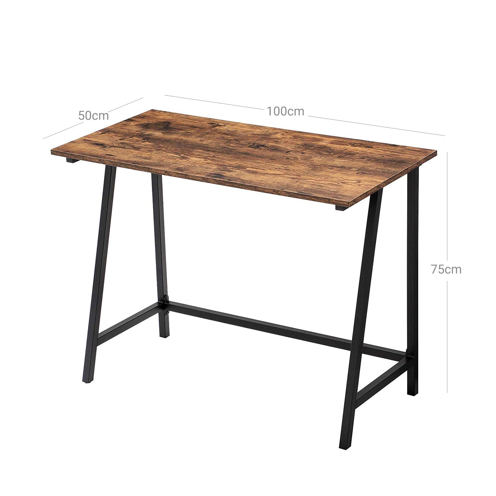 Computer Desk - Wood - Rustic Brown - Space-Saving
