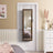 Jewellery Cabinet - Wood - Rustic Brown - Lockable Wall-Mounted with Mirror and Various Compartments