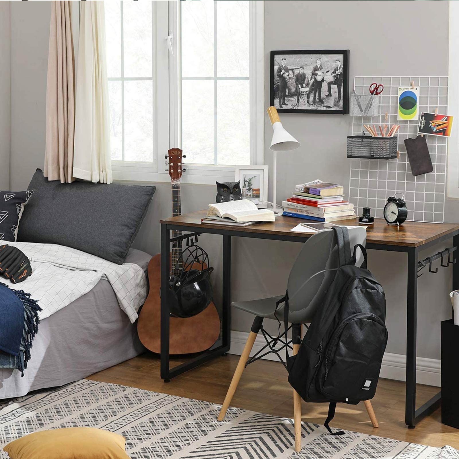 Writing Desk - Metal - Rustic Brown and Black