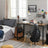 Writing Desk - Metal - Rustic Brown and Black