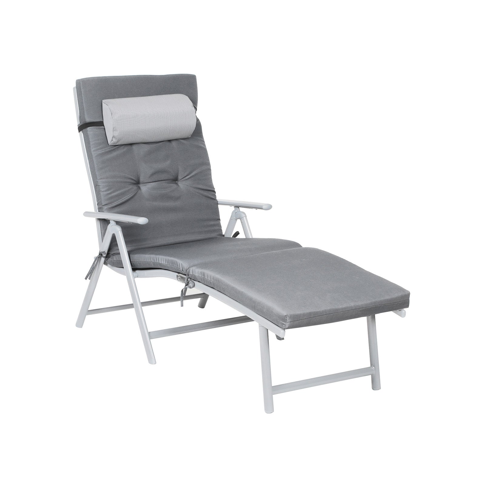 Sun Lounger - Aluminium - Black - Removable Headrest