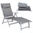 Sun Lounger - Rustproof Aluminium - Black - Foldable with 6 cm Mattress and Removable Headrest