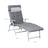 Sun Lounger - Rustproof Aluminium - Black - Foldable with 6 cm Mattress and Removable Headrest