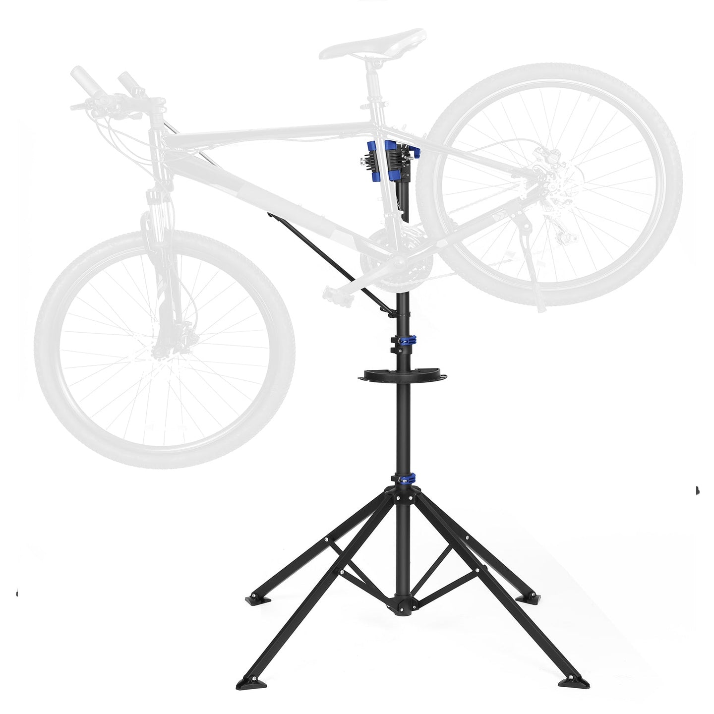 Bicycle Repair Stand - Metal - Black and Blue - Lightweight with Quick Release and Tool Tray